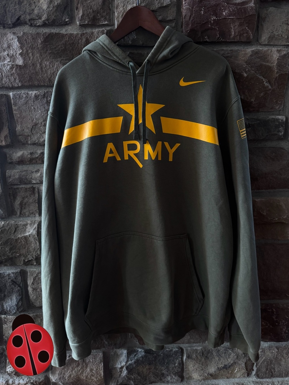 Nike Olive Green Army Pullover Hoodie with Gold Logo -Army-Navy Game - XXL